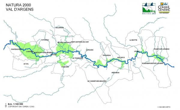 Carte du site avec localisation des communes